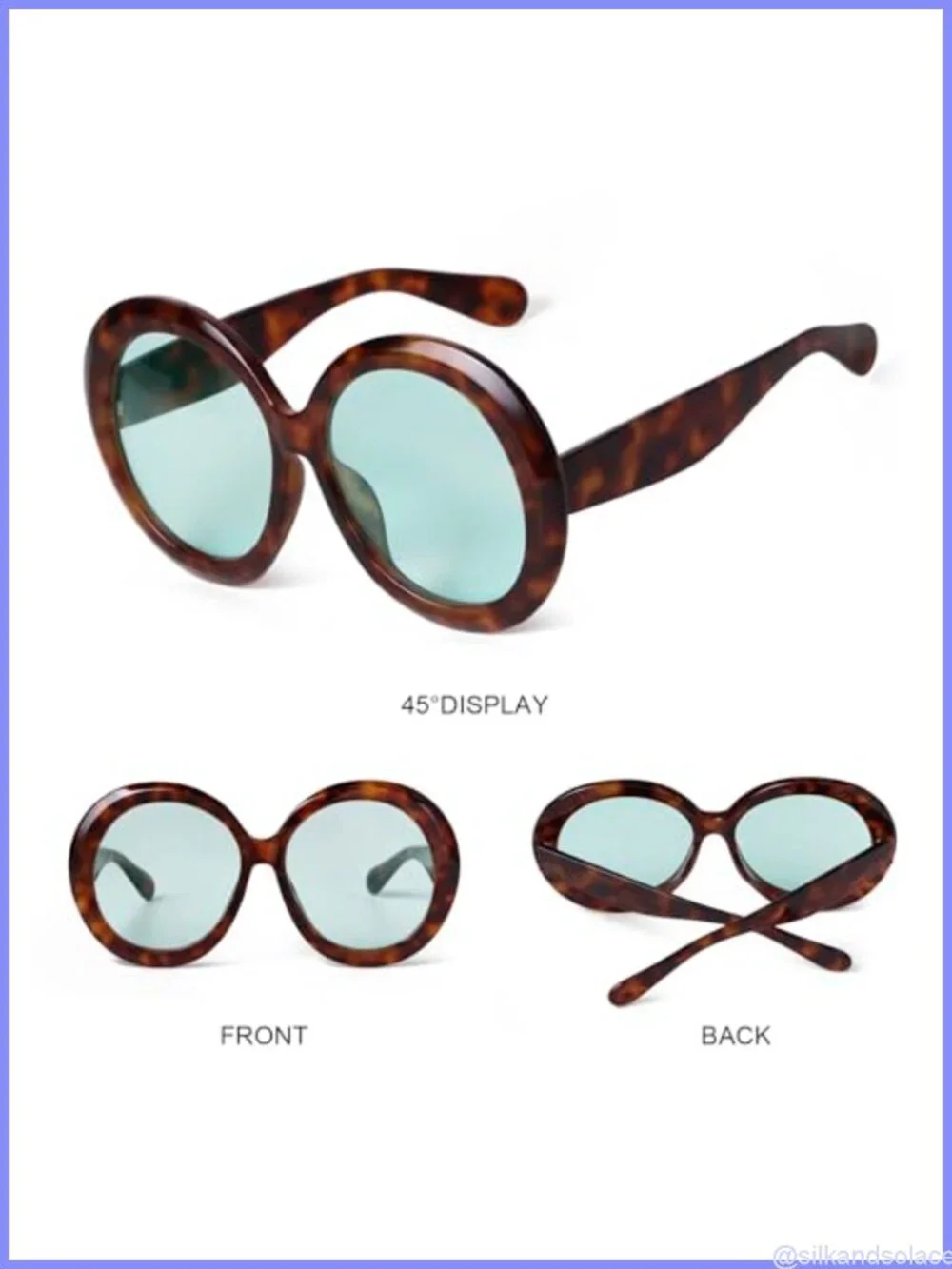 Oversized Round Retro Sunglasses Full-Frame UV400 Plastic